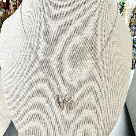 Jewelry - STERLING SILVER TWO LAYER LOVE PENDANT NECKLACE